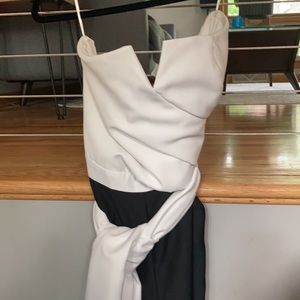 VENUS White and Black strapless jumpsuit